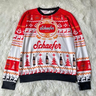 Personalized Name Schaefer Beer Christmas Gift Ugly Christmas Sweater