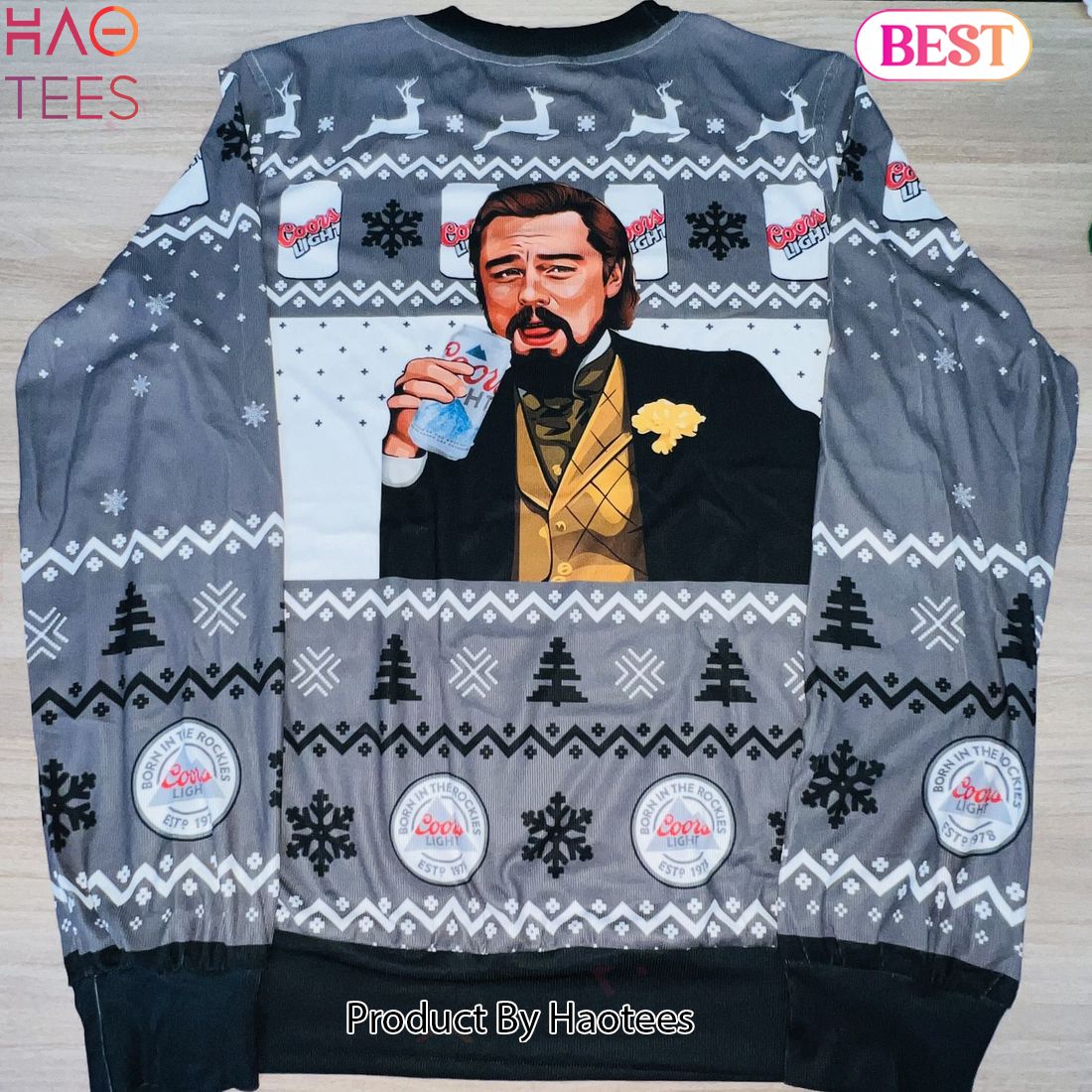Coors Light Leonardo DiCaprio Meme Ugly Christmas Sweater Coors Light Leonardo DiCaprio Meme Ugly Christmas Sweater
