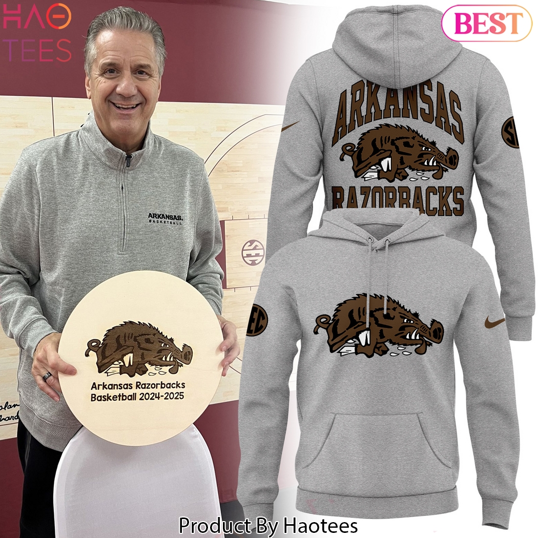 2024 Coach John Calipari Arkansas Razorback Basketball Design Hoodie 2024 Coach John Calipari Arkansas Razorback Basketball Design Hoodie