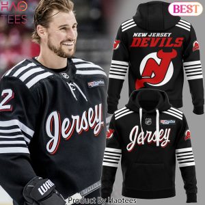 2024 New Jersey Devils Logo Design Hoodie – Black