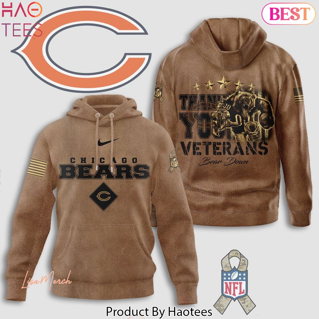 Chicago Bear Thank You Veterans Bear Down Hoodie Chicago Bear Thank You Veterans Bear Down Hoodie