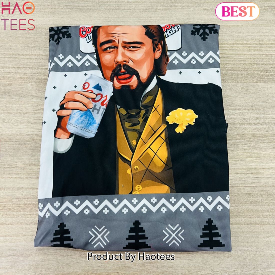 Coors Light Leonardo DiCaprio Meme Ugly Christmas Sweater