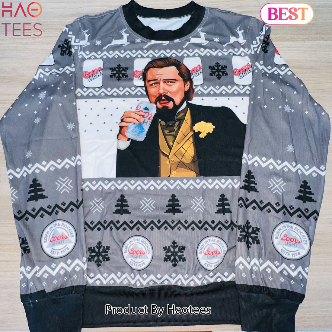 Coors Light Leonardo DiCaprio Meme Ugly Christmas Sweater