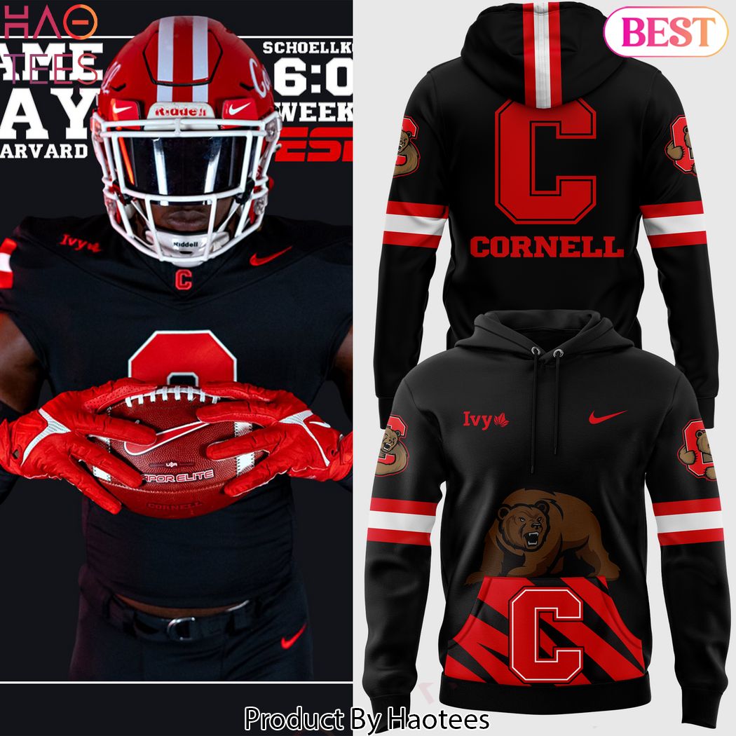 Cornell Big Red Football Block C With Cornell Hoodie Cornell Big Red Football Block C With Cornell Hoodie