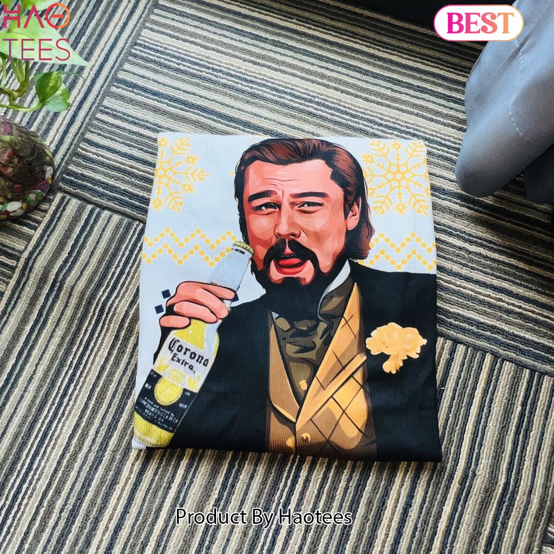 2024 Corona Extra Leonardo DiCaprio Meme Ugly Christmas Sweater