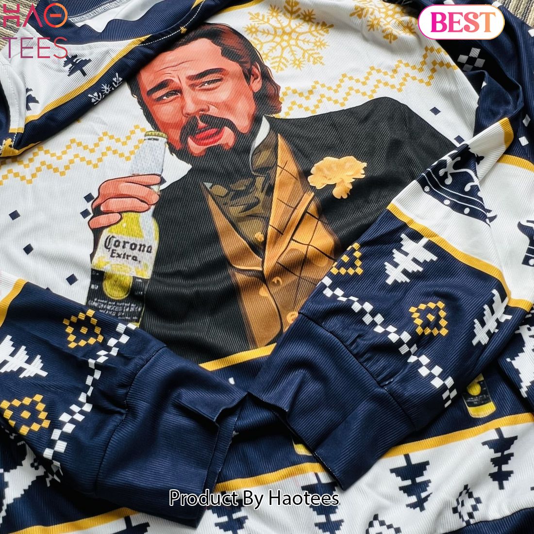 2024 Corona Extra Leonardo DiCaprio Meme Ugly Christmas Sweater