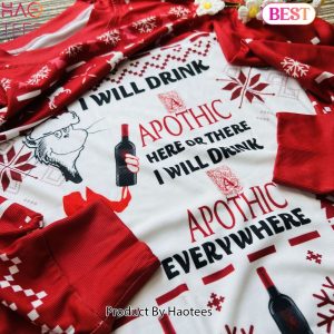 Dr. Seuss I Will Drink Apothic Wine Here Or There Knitted Ugly Sweater