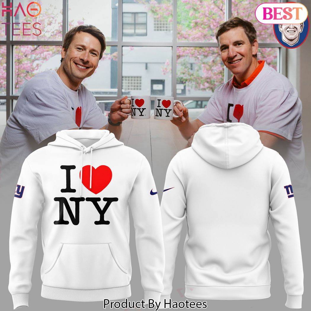 I Love New York Giants Design White Hoodie I Love New York Giants Design White Hoodie