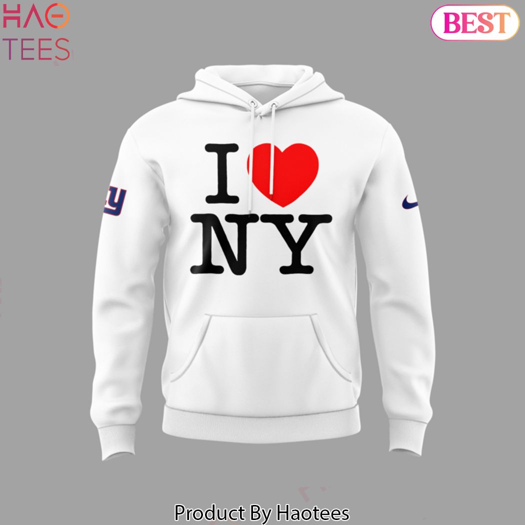 I Love New York Giants Design White Hoodie I Love New York Giants Design White Hoodie