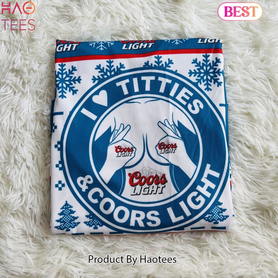 2024 I Love Titties And Coors Light Ugly Christmas Sweater
