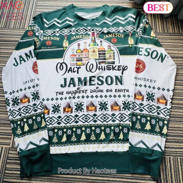 2024 Jameson Happiest Drink Ugly Christmas Sweater