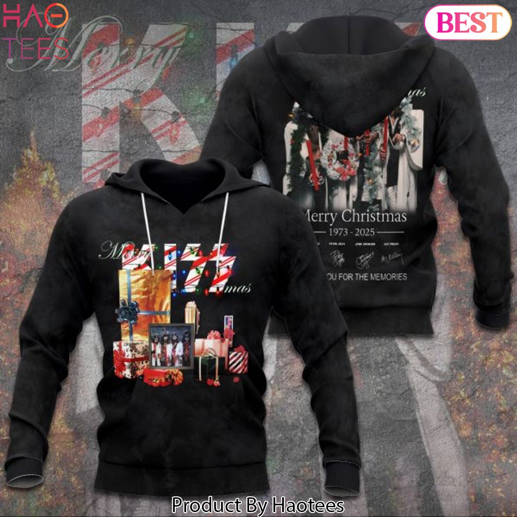 KISS Band Merry Christmas 1973-2025 Signature Thank You For The Memories Hoodie KISS Band Merry Christmas 1973-2025 Signature Thank You For The Memories Hoodie
