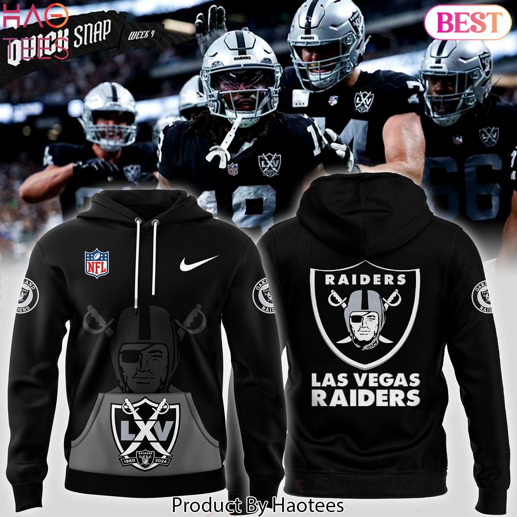 Las Vegas Raiders 1960-2024 Design Black Hoodie Las Vegas Raiders 1960-2024 Design Black Hoodie