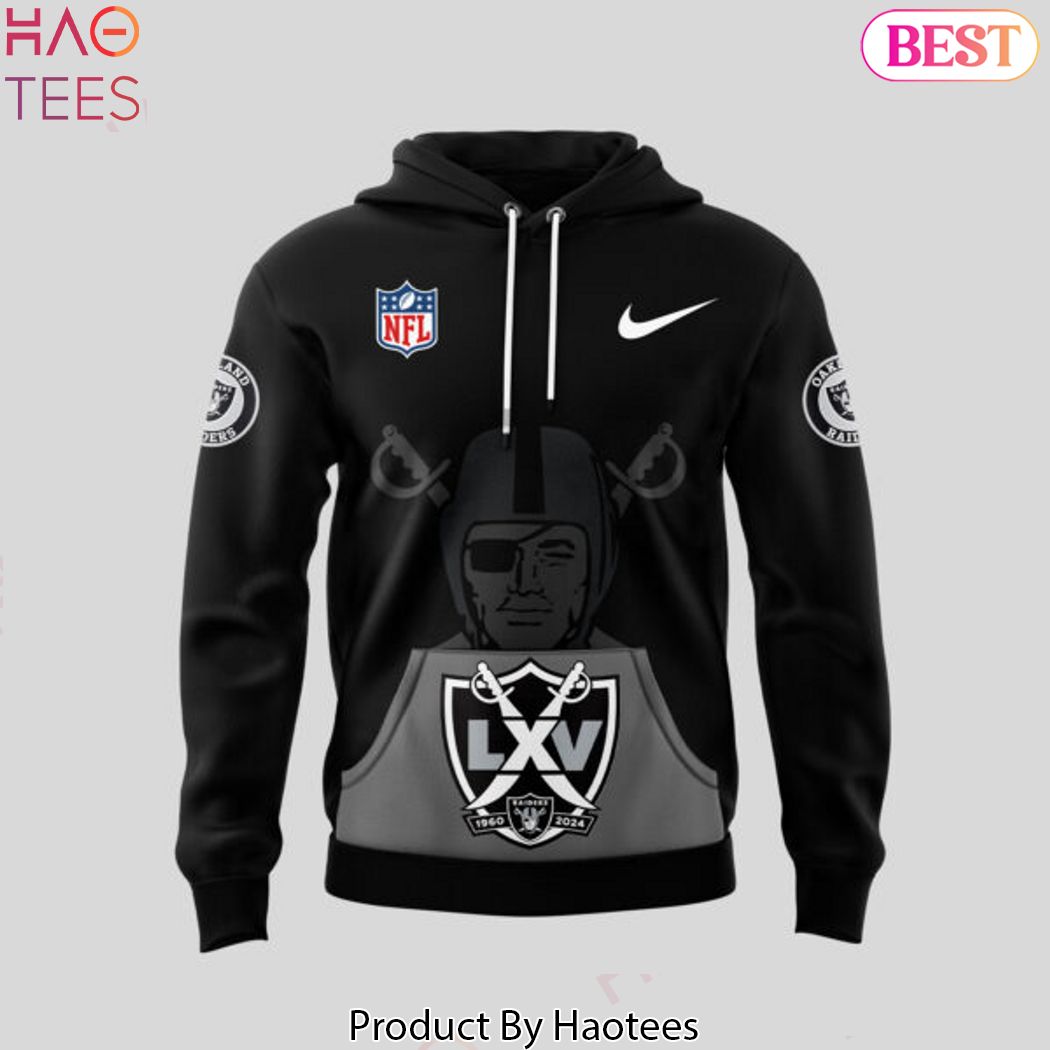 Las Vegas Raiders 1960-2024 Design Black Hoodie Las Vegas Raiders 1960-2024 Design Black Hoodie