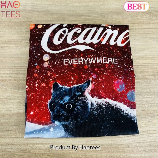 Let It Snow Cat Cocaine Everywhere 3D Ugly Christmas Sweater