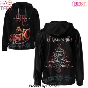 Mariah Carey Christmas Time Zip Hoodie – Black