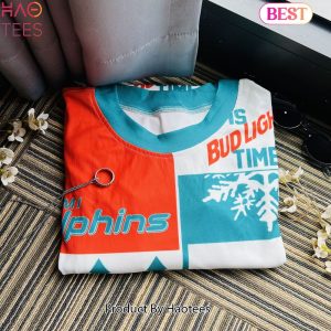Miami Dolphins Bud Light Beer Ugly Christmas Sweater