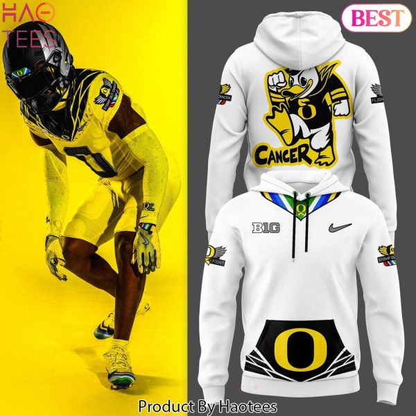 Oregon Ducks – Stomp Out Cancer Heroes Hoodie – White