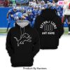 Personalized Detroit Lions Design Black Hoodie