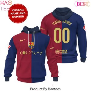 Personalized FC Barcelona Logo Blue x Red Hoodie