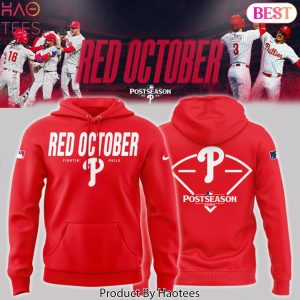 Philadelphia Phillies 2024 Red October Postseason Hoodie – Red