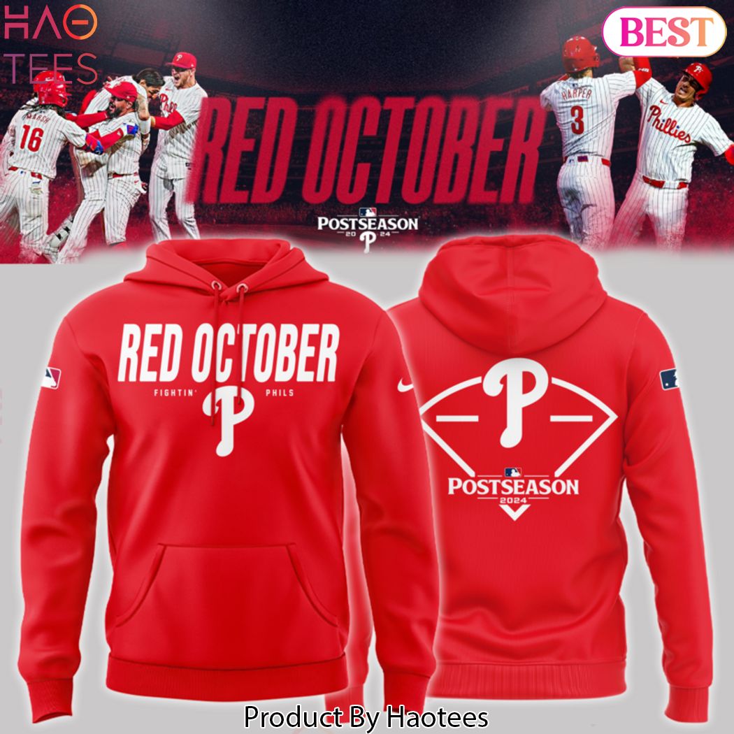 Philadelphia Phillies 2024 Red October Postseason Hoodie - Red Philadelphia Phillies 2024 Red October Postseason Hoodie - Red