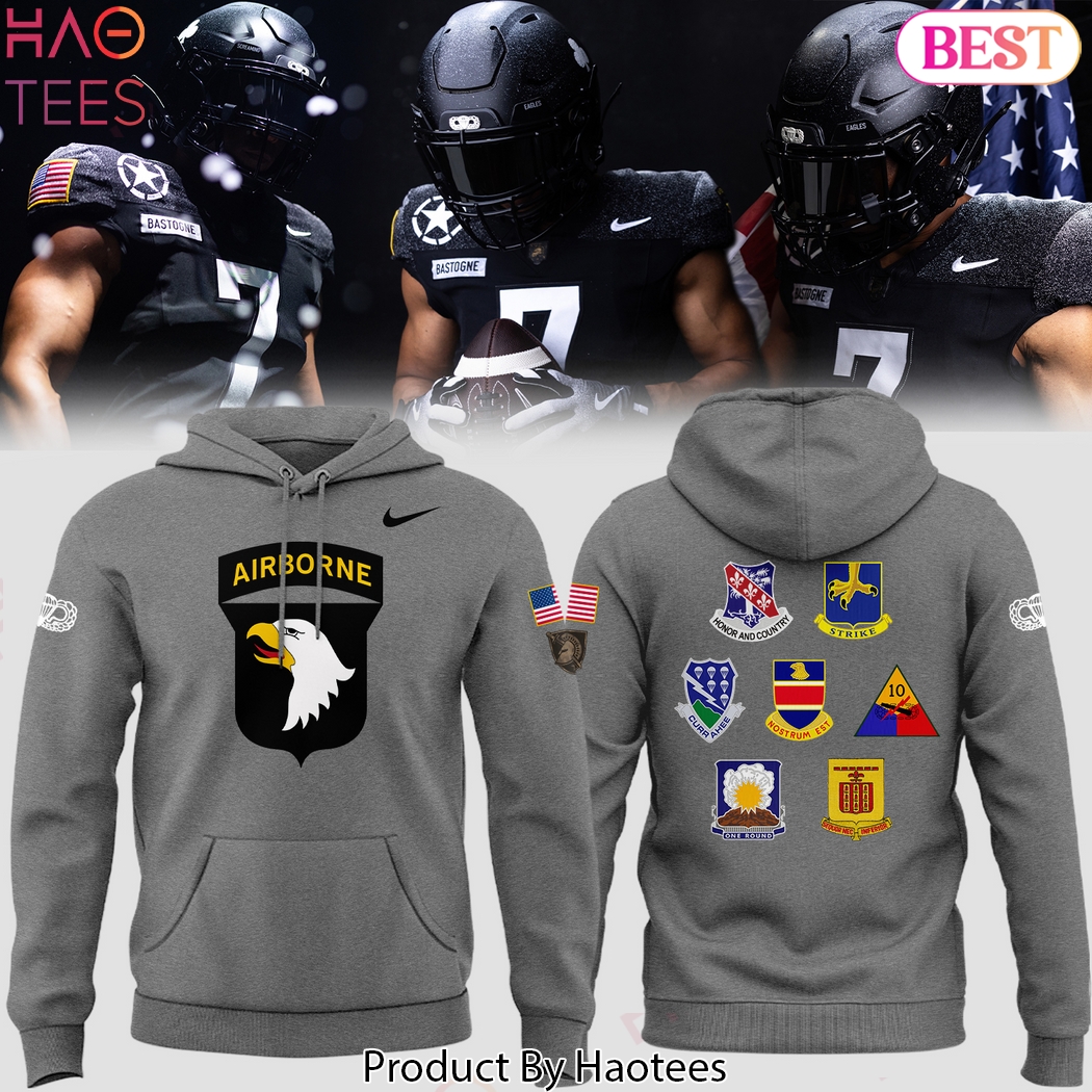 101st Airborne Bastogne Army Black Knights Football Hoodie 101st Airborne Bastogne Army Black Knights Football Hoodie
