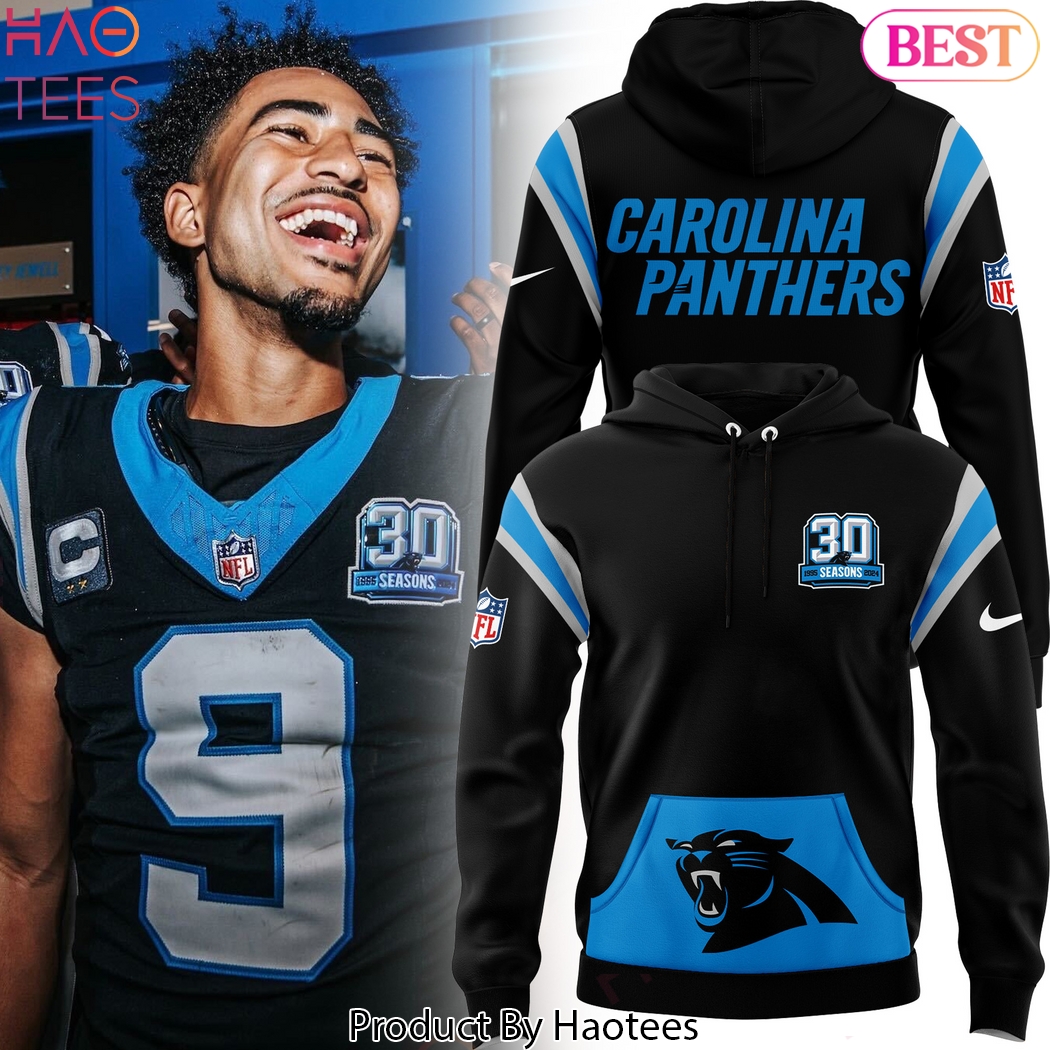 2024 30 Season Carolina Panthers Hoodie - Black 2024 30 Season Carolina Panthers Hoodie - Black