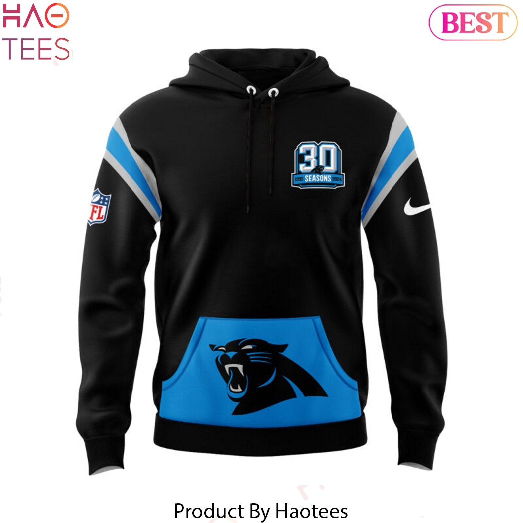 2024 30 Season Carolina Panthers Hoodie - Black 2024 30 Season Carolina Panthers Hoodie - Black