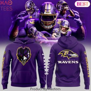 2024 Baltimore Ravens Logo Purple Rising Hoodie