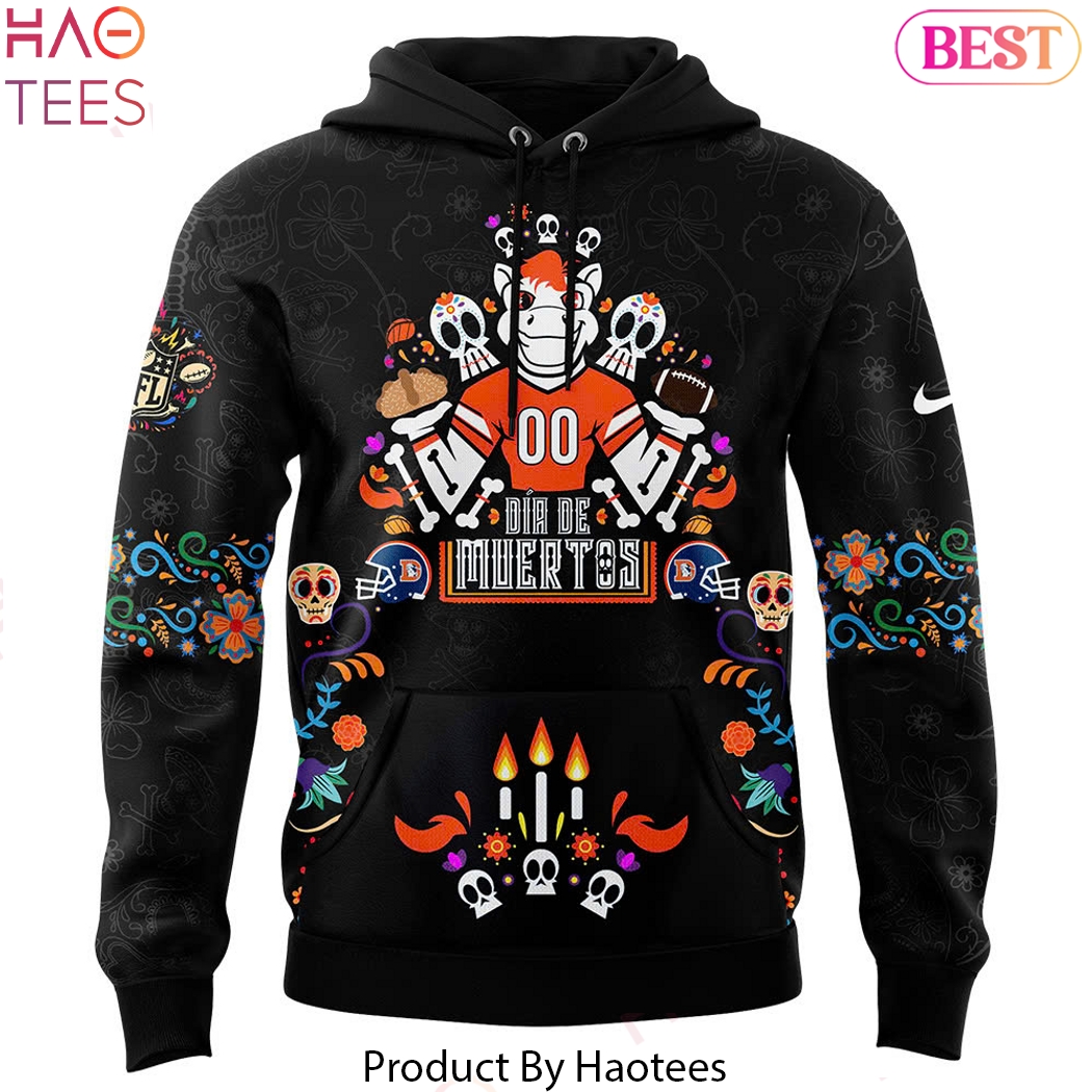 2024 Denver Broncos Dia De Los Muertos Logo Hoodie 2024 Denver Broncos Dia De Los Muertos Logo Hoodie
