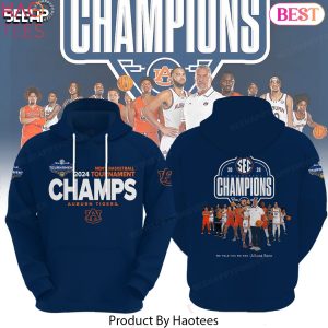 2024 Men Basketball Tournament Champs Auburn Tigers Hoodie – Blue