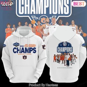 2024 Men Basketball Tournament Champs Auburn Tigers Hoodie – White