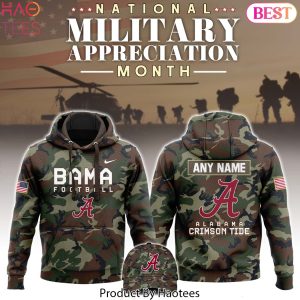 Alabama Crimson Tide Football 2024 Military Appreciation Club Hoodie