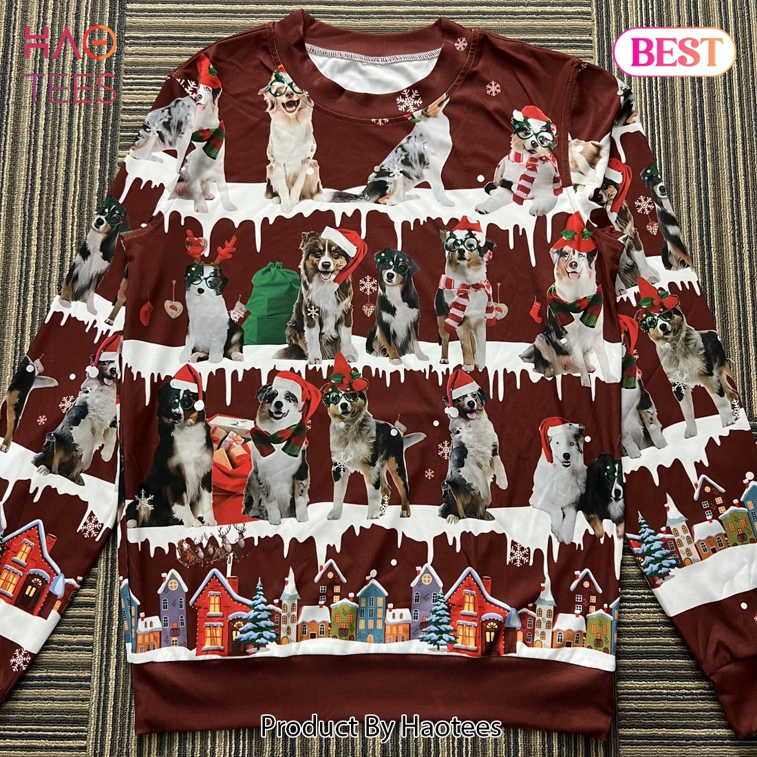 Australian Shepherd Snow Christmas For Christmas Gifts Christmas Ugly Wool Knitted Sweater Australian Shepherd Snow Christmas For Christmas Gifts Christmas Ugly Wool Knitted Sweater