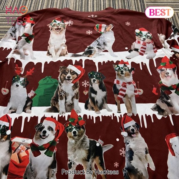 Australian Shepherd Snow Christmas For Christmas Gifts Christmas Ugly Wool Knitted Sweater