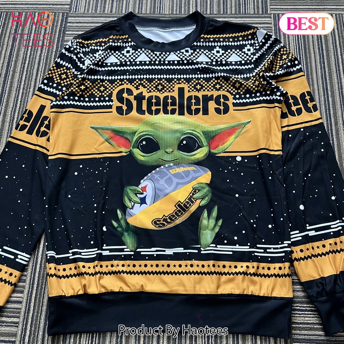 Baby Yoda Pittsburgh Steelers Ugly Christmas Sweater Baby Yoda Pittsburgh Steelers Ugly Christmas Sweater
