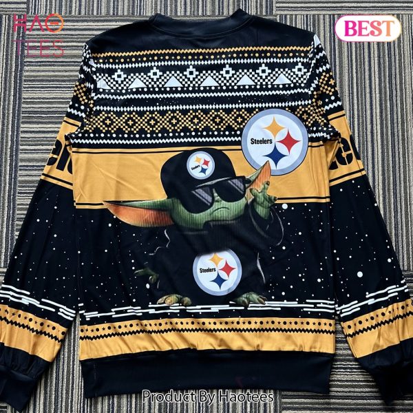 Baby Yoda Pittsburgh Steelers Ugly Christmas Sweater