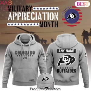 Colorado Buffaloes 2024 Military Appreciation Club Hoodie – Grey