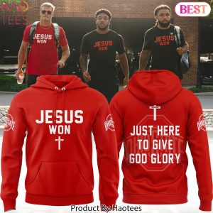 Just Here To Give God Glory Ohio State Buckeyes Special Design Hoodie – Red