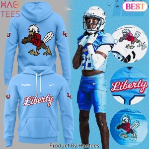 Liberty Flames Football Logo Design Hoodie – Blue
