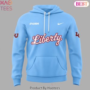 Liberty Flames Football Logo Design Hoodie – Blue