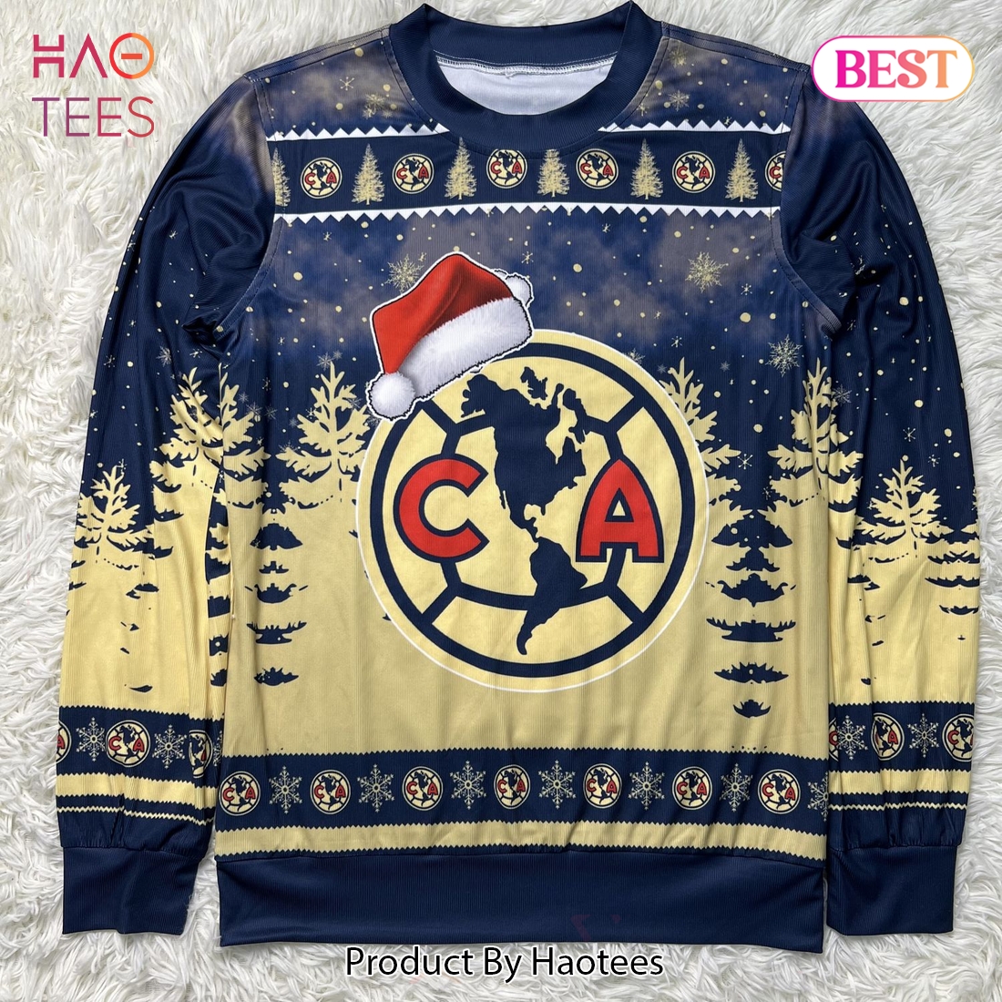 LIGA MX Club America Special Christmas Ugly Sweater Design LIGA MX Club America Special Christmas Ugly Sweater Design
