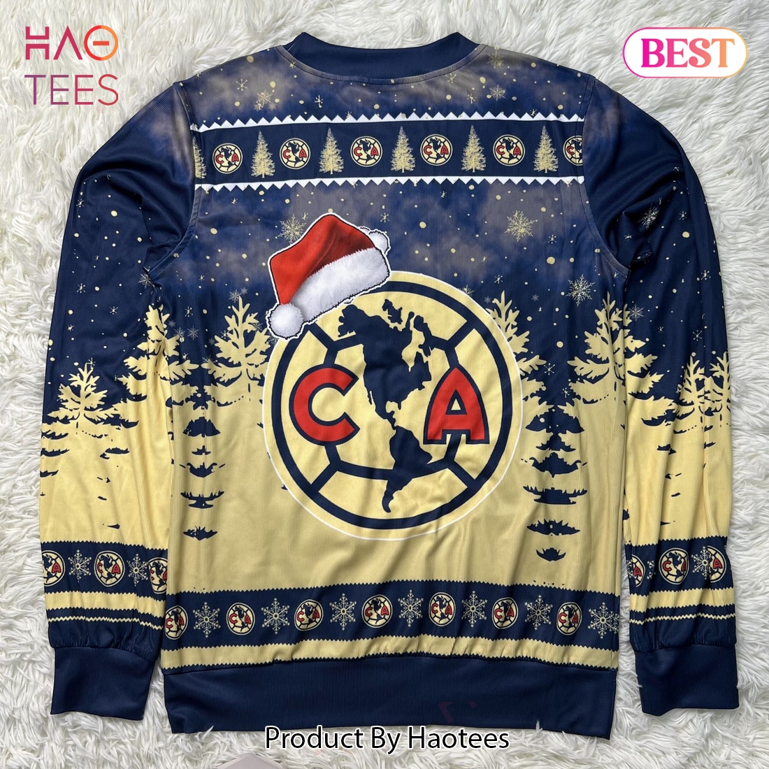 LIGA MX Club America Special Christmas Ugly Sweater Design LIGA MX Club America Special Christmas Ugly Sweater Design