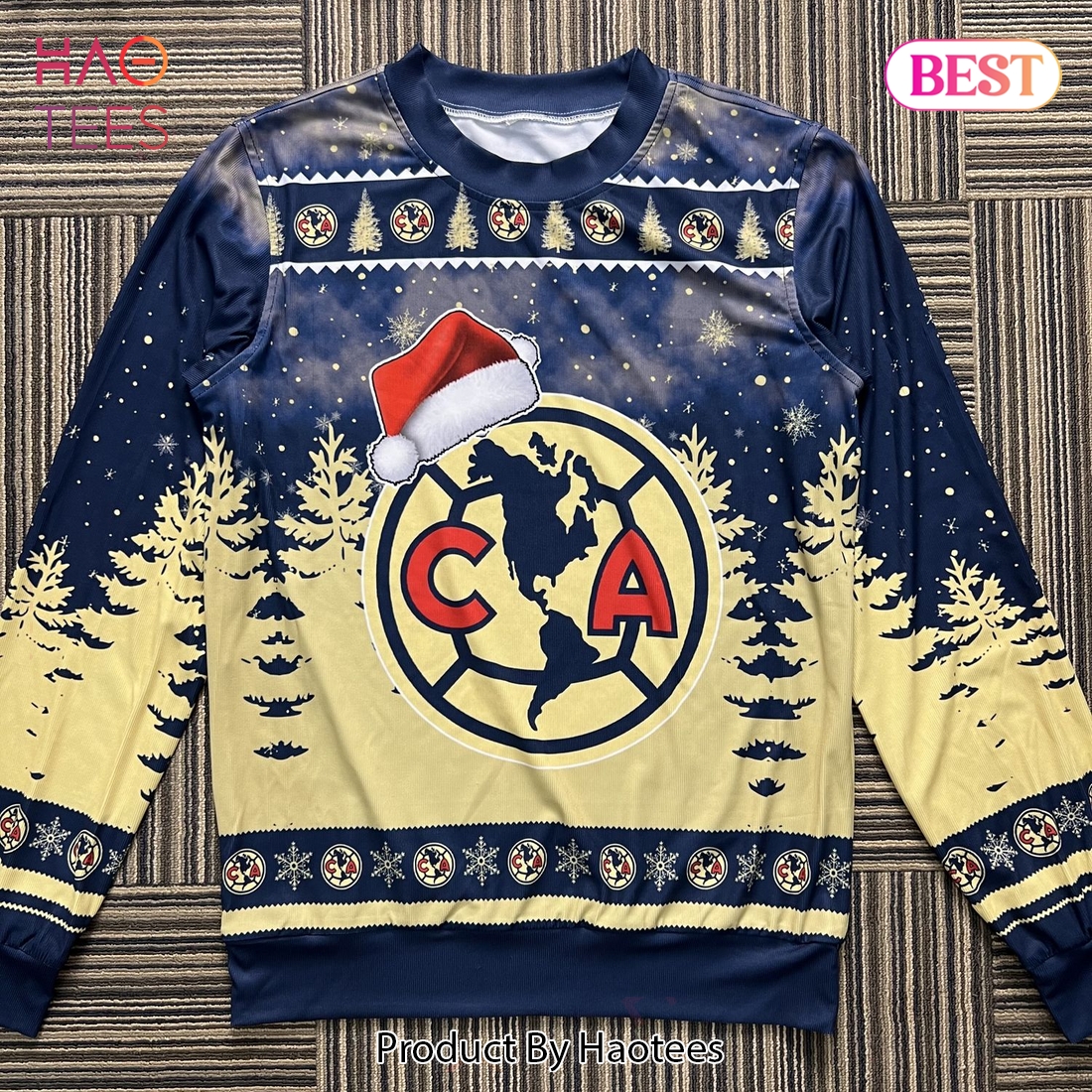 LIGA MX Club America Special Christmas Ugly Sweater Design LIGA MX Club America Special Christmas Ugly Sweater Design