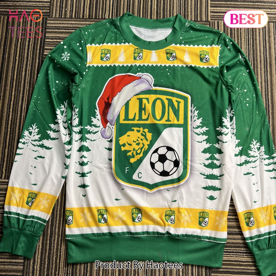 LIGA MX Club Leon Special Christmas Ugly Sweater Design LIGA MX Club Leon Special Christmas Ugly Sweater Design