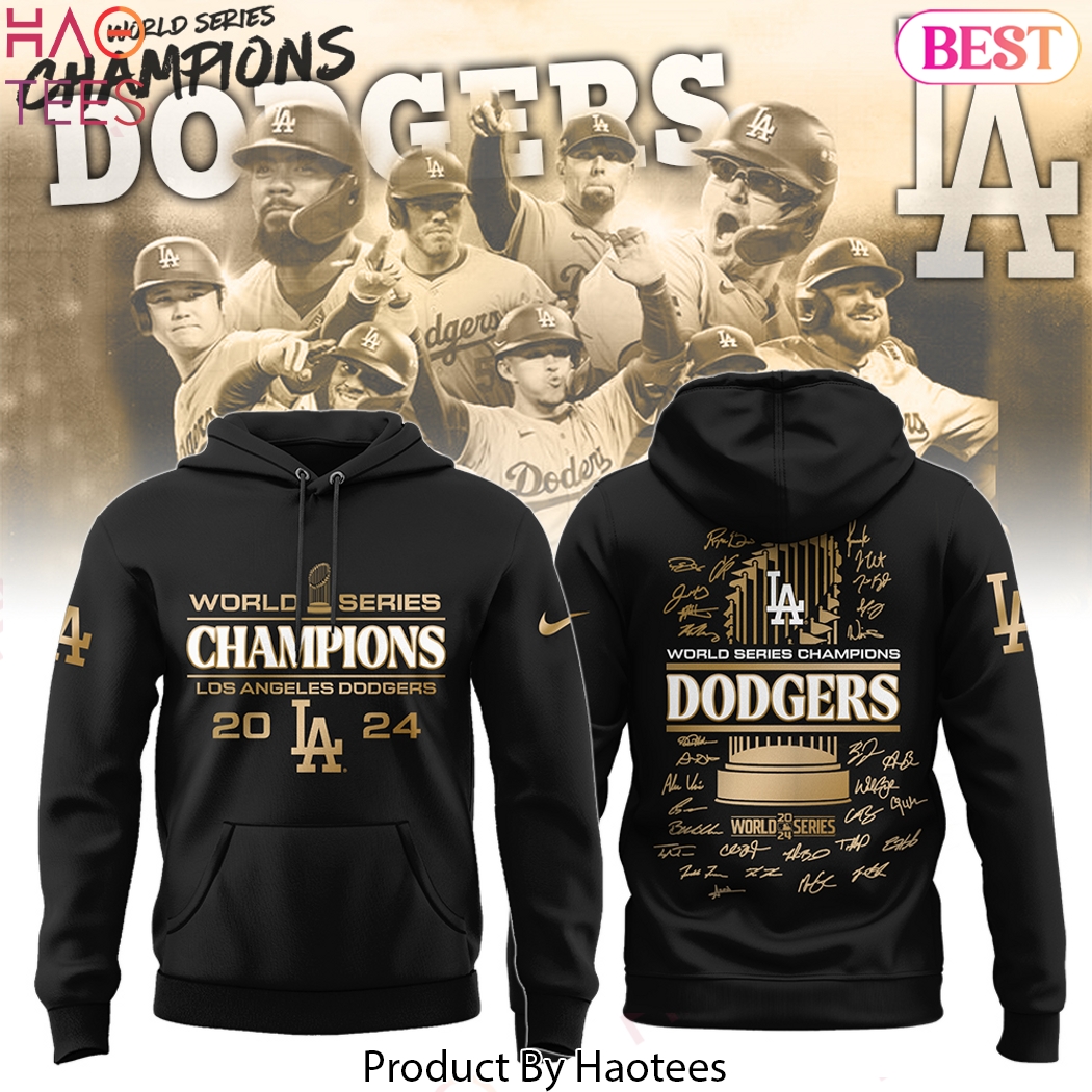 Los Angeles Dodgers 2024 World Series Champions Players Signature Hoodie Los Angeles Dodgers 2024 World Series Champions Players Signature Hoodie