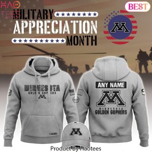 Minnesota Golden Gophers Football 2024 Military Appreciation Club Hoodie – Grey