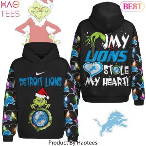 My Detroit Lions Stole My Heart xThe Grinch Hoodie – Black