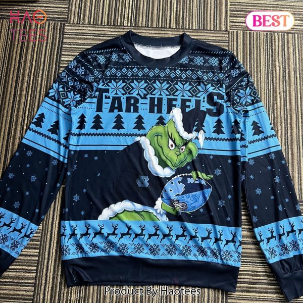 NCAA North Carolina Tar Heels Grinch Christmas Ugly Sweater
